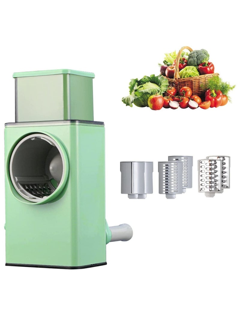 ELTRAZONE Rotary Cheese Grater, X Home Rotary Cheese Grater,Handheld Vegetables Slicer Cheese Shredder 3 in 1 - Image 1