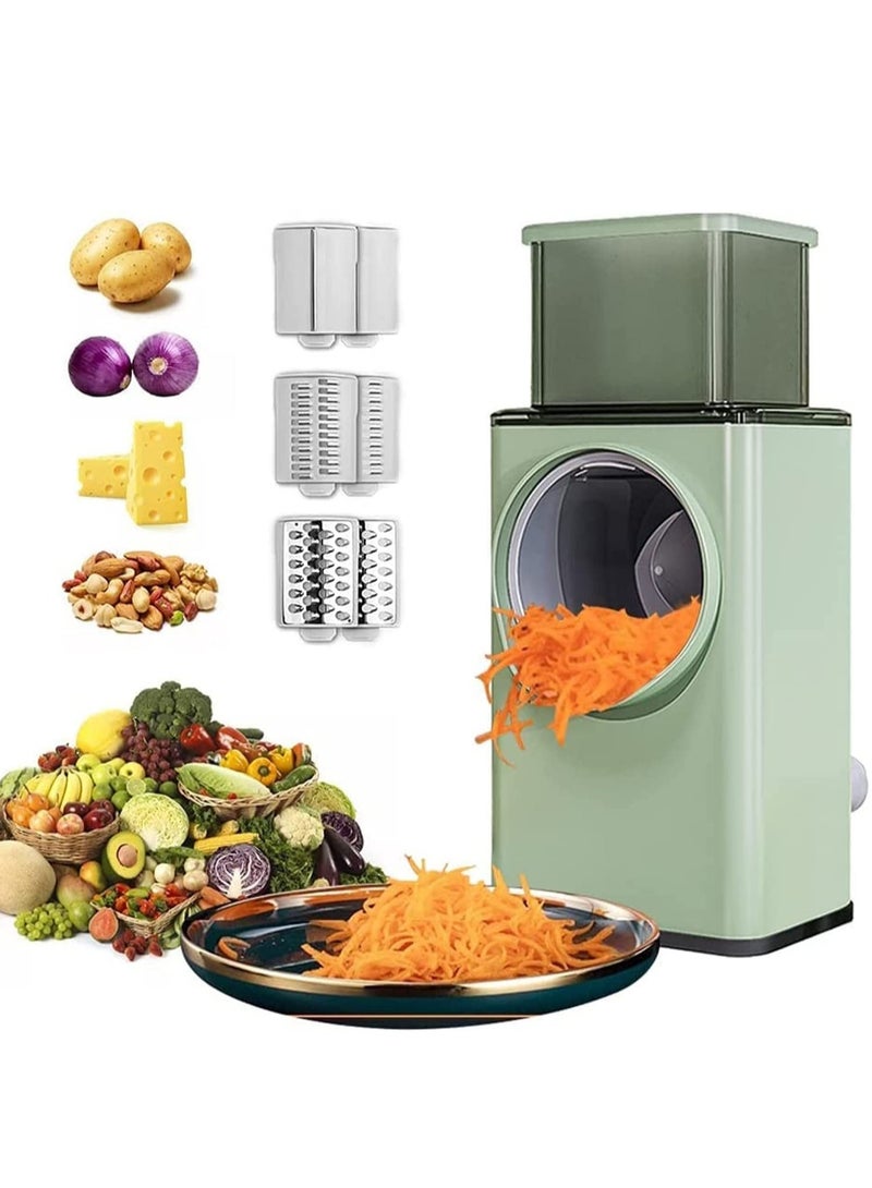ELTRAZONE Rotary Cheese Grater, X Home Rotary Cheese Grater,Handheld Vegetables Slicer Cheese Shredder 3 in 1 - Image 2