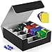 Mlikero Card Deck Case 2400 Trading Card Storage Box with 10 Colorful Dividers and 4 Foam Stoppers Leather Magnetic Closure Commander Deck Box Fit for MTG TCG 4 Rows BlackGrey - Image 3