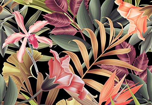 Reyhui Banana Leaf Large Wallpaper Tropical Flower Wall Mural for Living Room Bedroom Dining RoomNot SelfAdhesive - Image 3