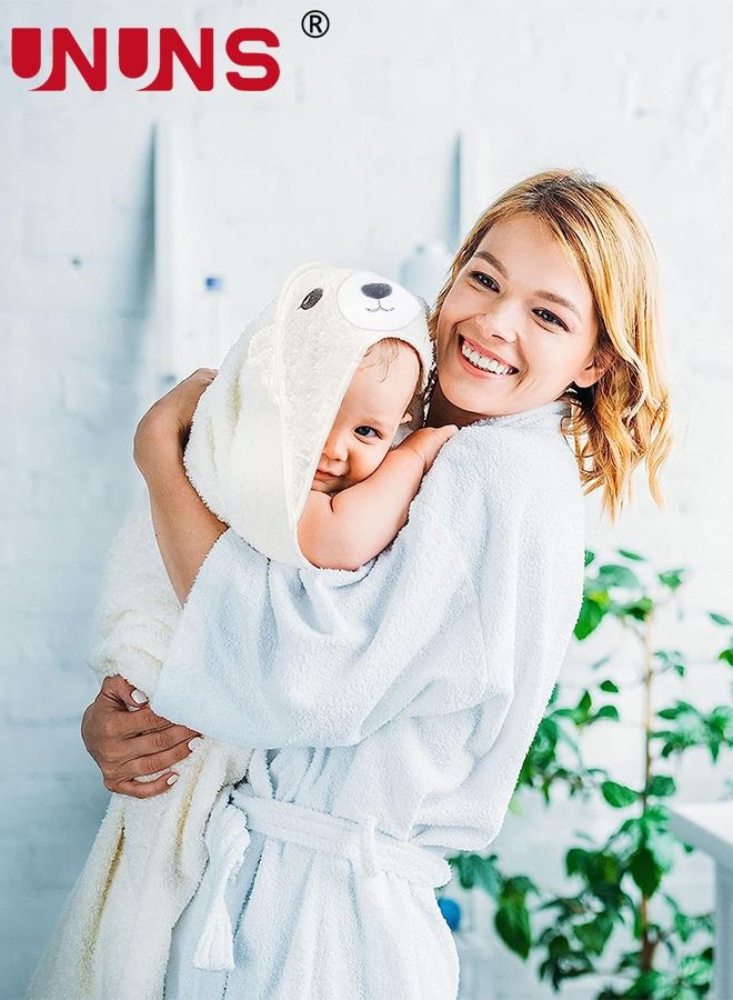 UNUNS Hooded Blanketm,3D Baby Polar Bear Hooded Towel With Unique Design For Infant And Toddler,White - Image 3