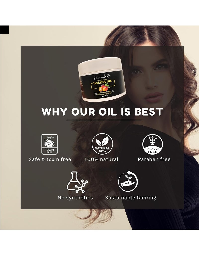pure smile - Raw Batana Oil for Hair Growth | Organically Sourced From Honduras | Dr Sebi approvedEnhances Hair Thickness, Prevents Loss for Men & Women - Image 1