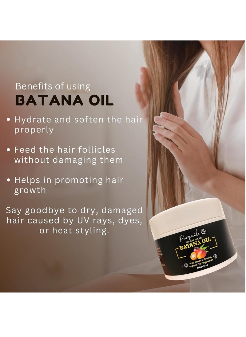 pure smile - Raw Batana Oil for Hair Growth | Organically Sourced From Honduras | Dr Sebi approvedEnhances Hair Thickness, Prevents Loss for Men & Women - Image 1