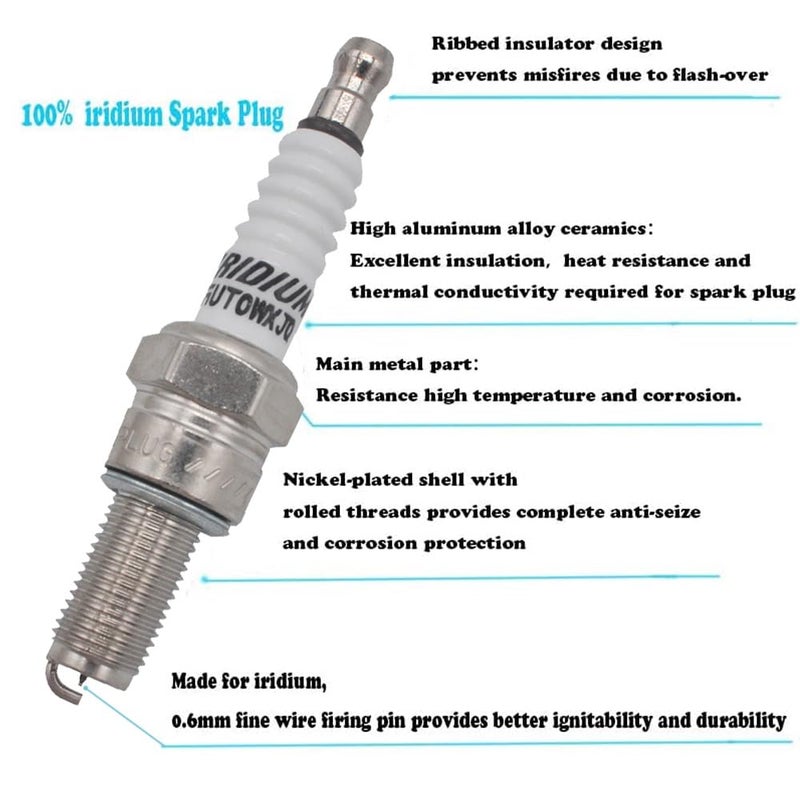 Autowxjq Iridium Spark Plug 4pcs Replace CR9EIX 3521 6263 CR8E CR7E - Image 3