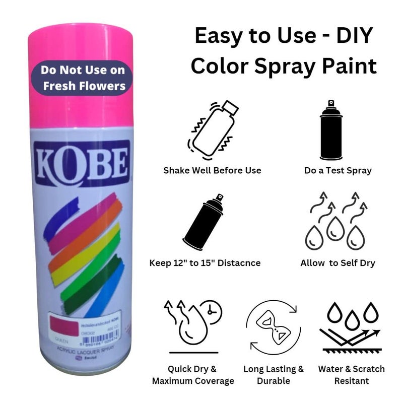 Oasis Kobe Acrylic Spray Paint – Fast Dry Multipurpose Spray For Metal, Wood, Walls, Automobiles, Art & Craft, DIY Projects – 400ML (Queen Red) - Image 4