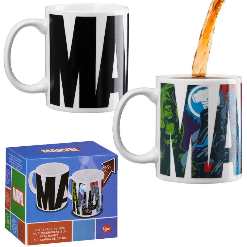 Marvel Coffee Mug Men Teenagers Boys 312ml Ceramic Heat Colour Changing Mug Gift Set Official Merchandise Gifts for Him