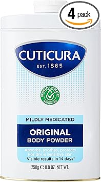 Cuticura Mildly Medicated Talc 250g 4 PACK DEAL