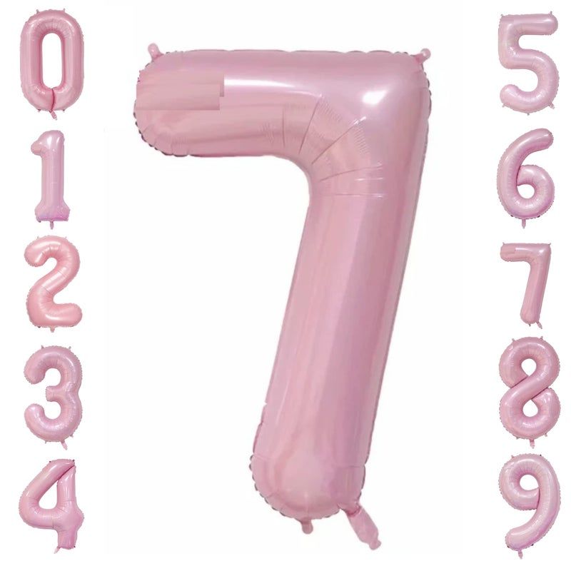 مانجو حفلة مع إيما يطير مع الهيليوم عيد ميلاد رقائق رقم بالونات لحفل زفاف عازبة عيد ميلاد دش الزفاف رقم 7 وردي 40 بوصة - Image 2
