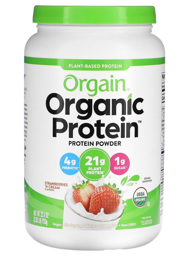 Organic Protein Powder Plant Based Strawberries 'N Cream 32.4 oz (920 g)