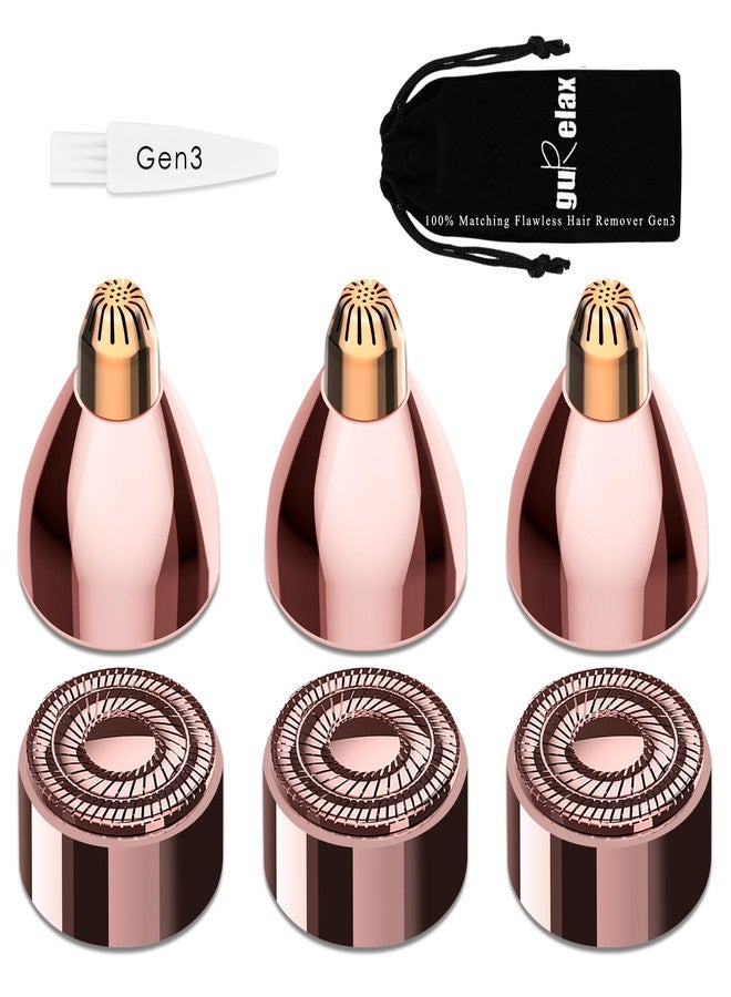Gurelax Replacement Heads for Finishing Touch Facial Hair Remover, Upgrade Gen 3 Eyebrow Hair Remover Replacement Heads, Painless 18k Gold Replacement Blades for Flawless (3+3) - Image 1