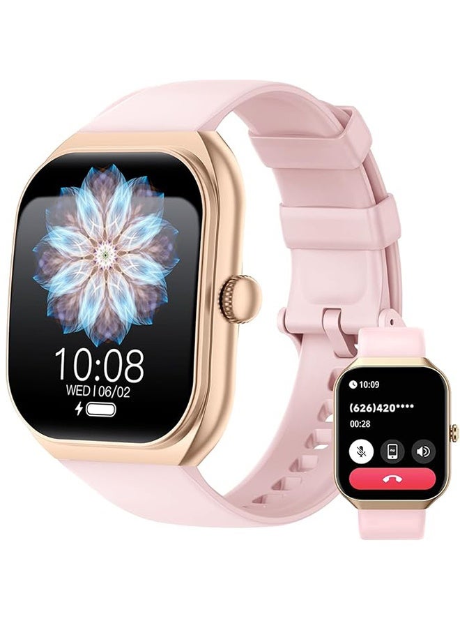 RollsTimi  Smart Watch for iOS and Android Phones, HD 2.01" Screen Smart Watches for Women Men,1ATM Waterproof,123+ Sports Modes Fitness Activity Tracker,Sleep Monitor Steps Calories Counter,Pink - Image 1