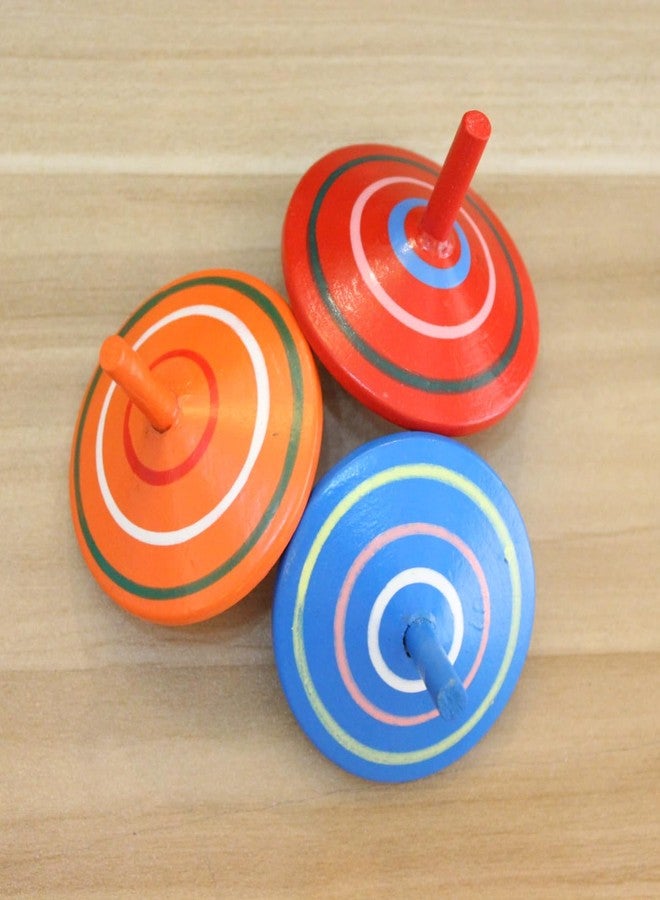 GoodPlay Gyroscope, 3 Pcs/Set Handmade Painted Wood Spinning Tops, Educational Kindergarten Toys - Image 4