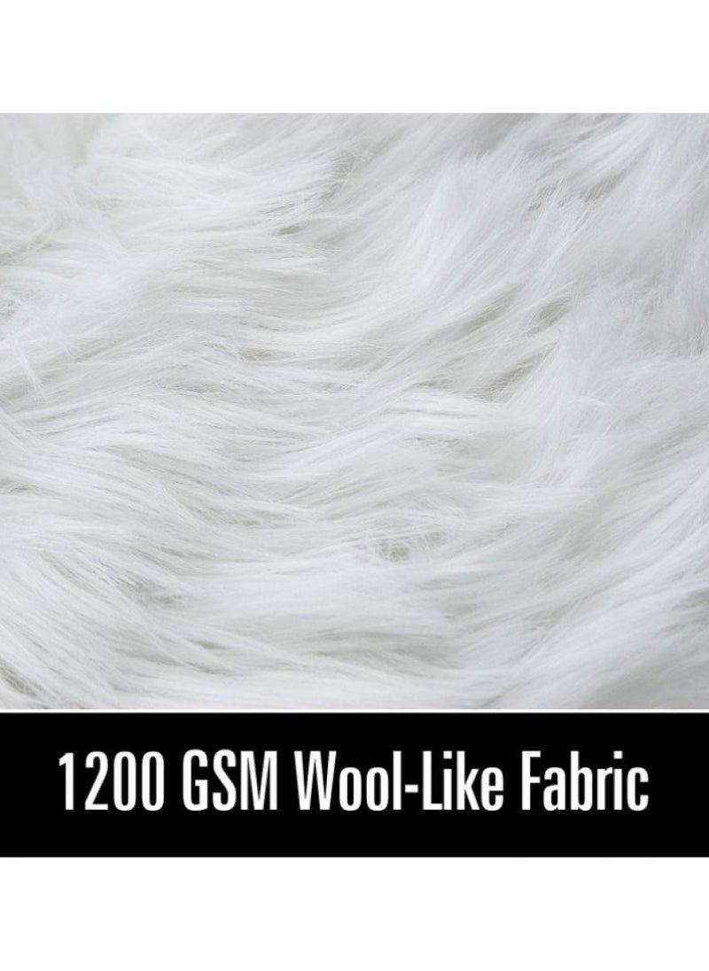 Stylish Ultra Soft Silky Fluffy Faux Sheepskin Area Rug Bedside Rugs for Bedroom Living Room Carpet Nursery Floor Mats 2x3 ft