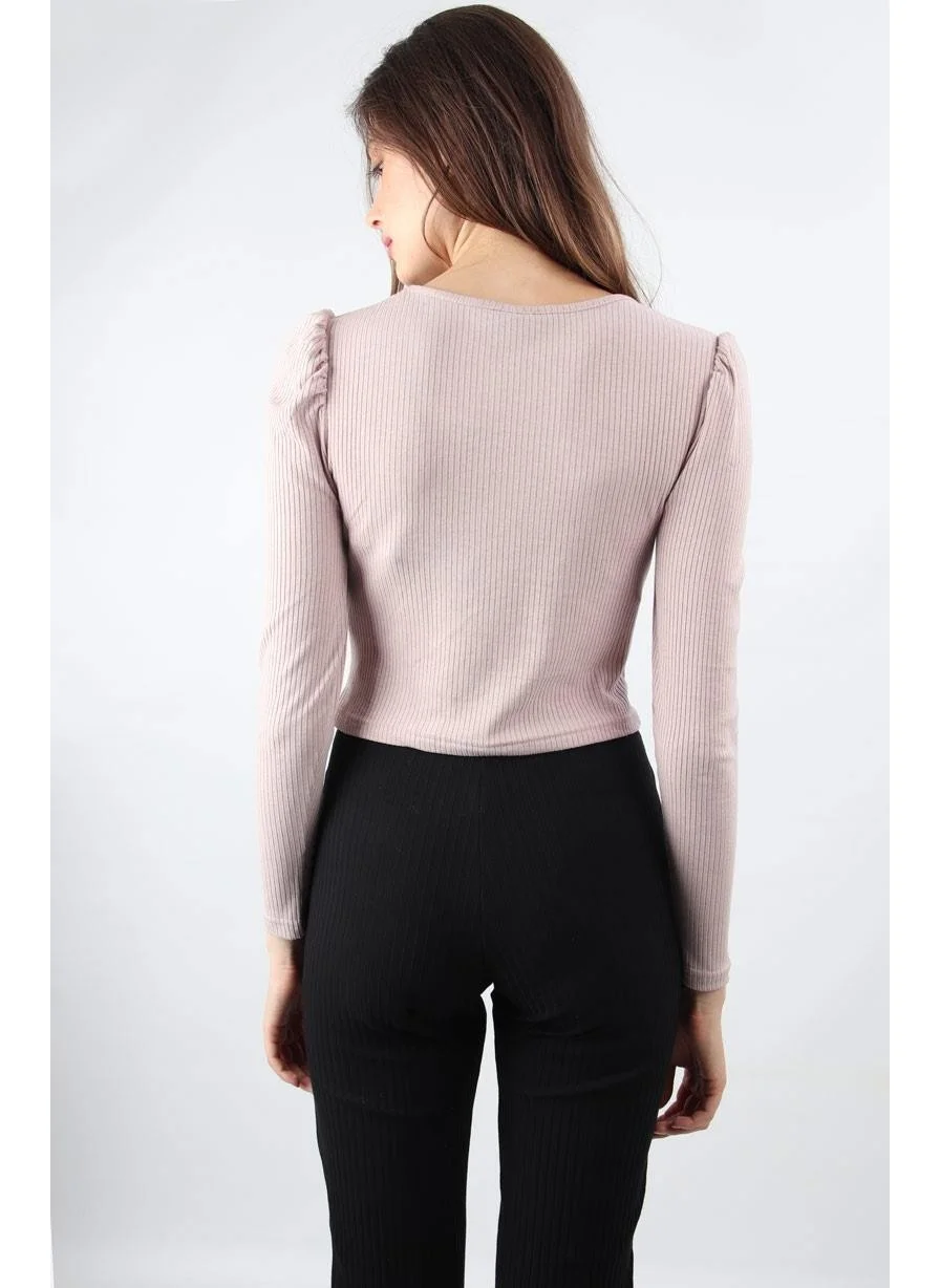 الكسندر جاردي Sleeve Pleated Crop Blouse