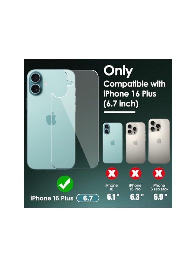 PROMASS 3 in 1 Screen Protector for iPhone 16 Plus, Front and Back Tempered Glass Screen Protector, Camera Lens Protector Ultra Thin Bubble Free(6.7 inch) - Image 2