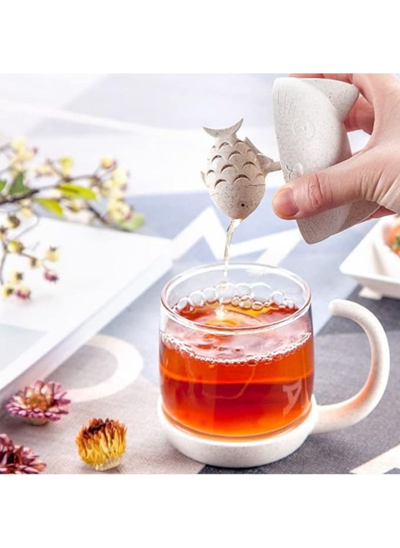 HALAMODO - Cat Glass Tea Mug Cup, with Fish Tea Infuser Strainer Filter, Cute Cat Tea Cup, Mother's Day Gift, 250ML - Image 1