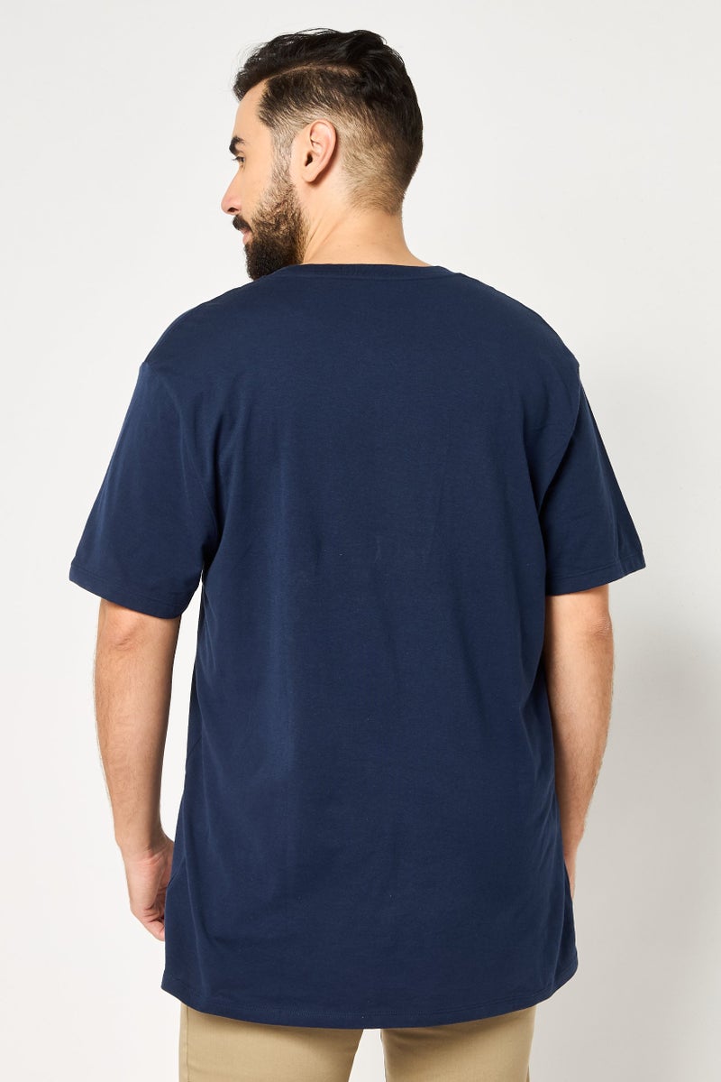 DKNY Men Crew Neck Short Sleeve Graphic Print T-Shirt, Navy - Image 4