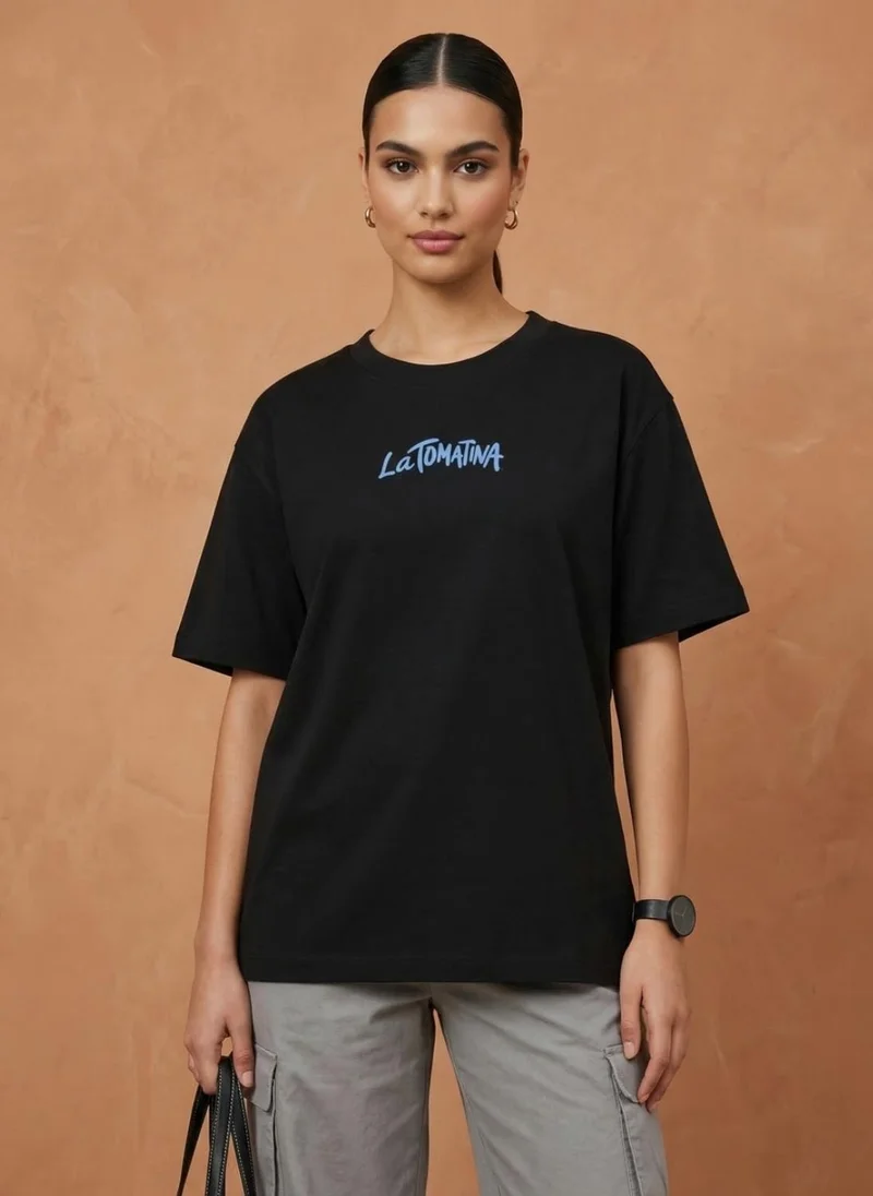 نوبيرو Nobero Oversized Graphic Print T-shirt
