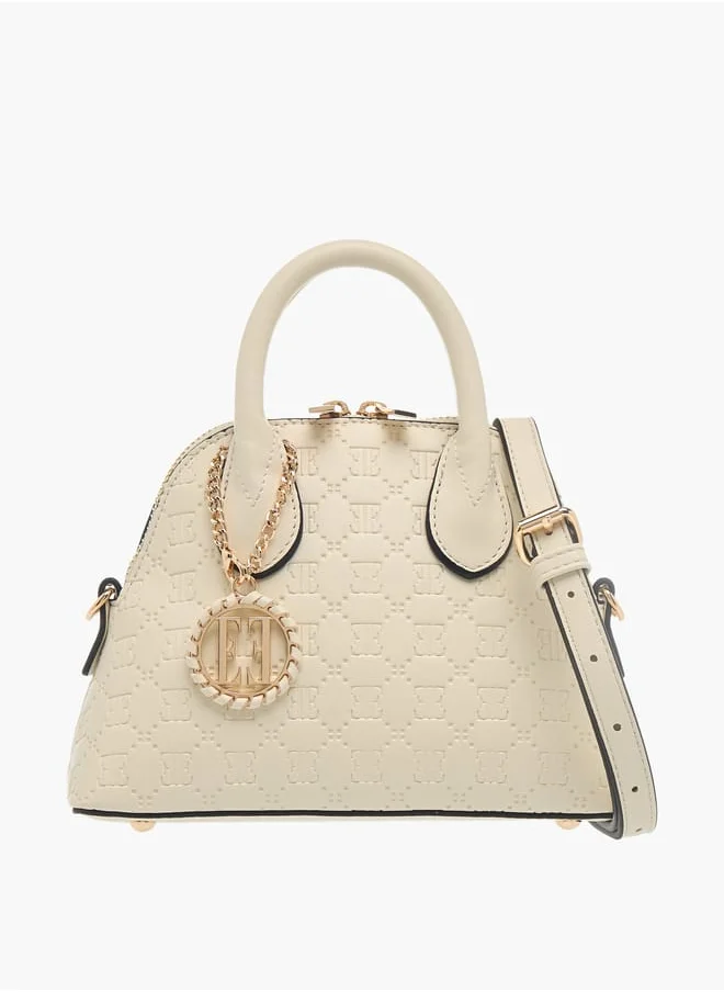 ايل Womens Monogram Embossed Mini Crossbody Bag With Zip Closure And Double Handle