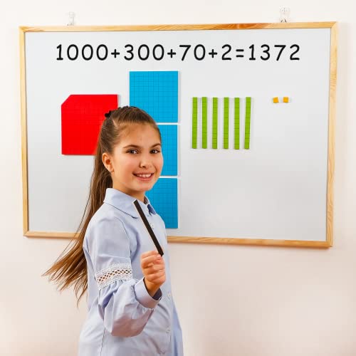 Simply magic 131 PCS Jumbo Magnetic Base Ten Blocks for Math Place Value Blocks Magnetic Base 10 Blocks Set for Teachers Math Blocks for Counting Counting Blocks Magnetic Math Manipulatives K3 - Image 5