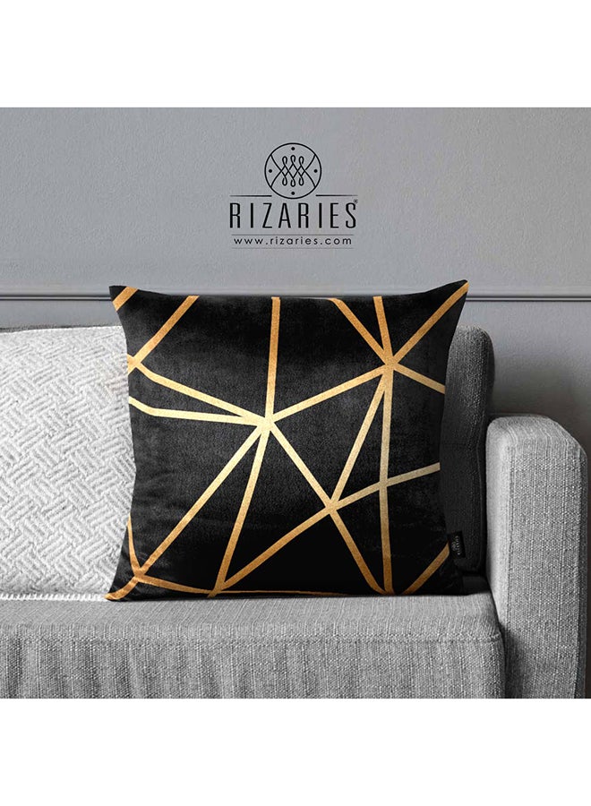RIZARIES SuperSoft Black Metallic Throw Cushion  - Image 1