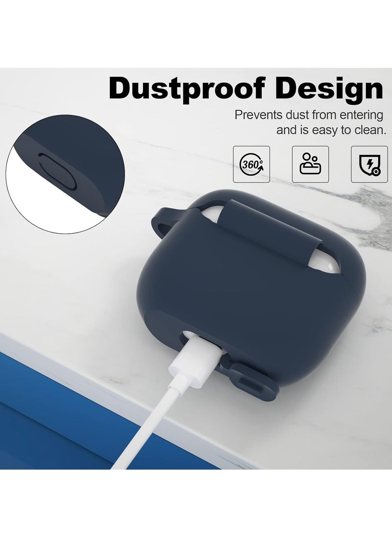 Silicone Case for Airpods 3, Waterproof Shockproof Case with Carabiner Accessories and Wireless Charging Support, blue