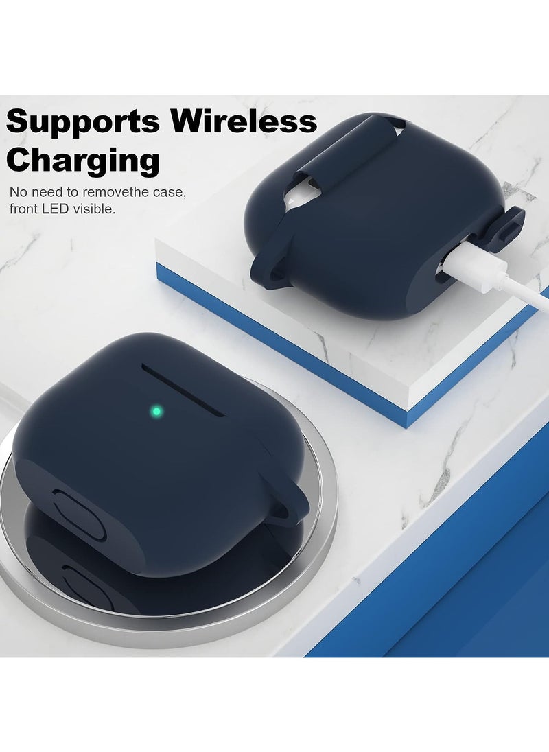 Silicone Case for Airpods 3, Waterproof Shockproof Case with Carabiner Accessories and Wireless Charging Support, blue