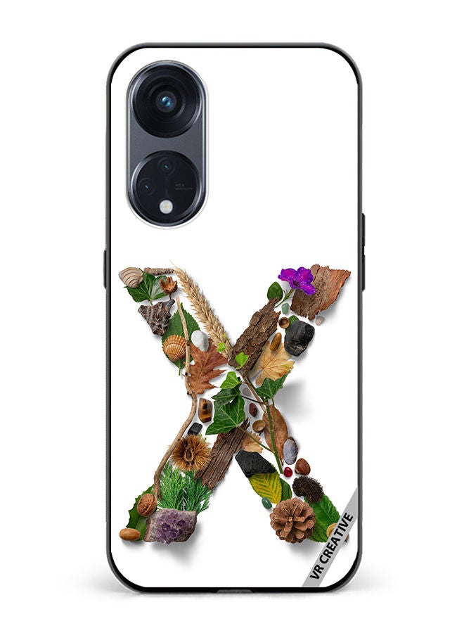 VR CREATIVE Protective Case Cover For Oppo Reno8 T 5G Alphabet X Design Multicolour - Image 1