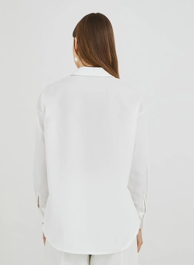 Take Two Take Two Embroidery Detail Oversized Shirt