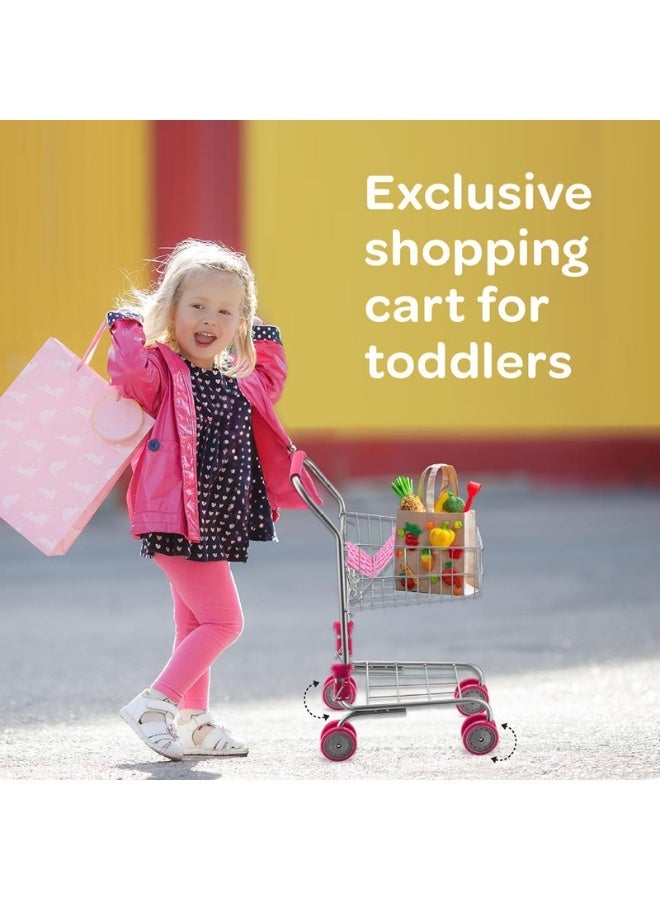 MOON Toy Shopping Trolley-Pretend to play-Pink - 30x38x58 30 x 37 x 58cm - Image 4