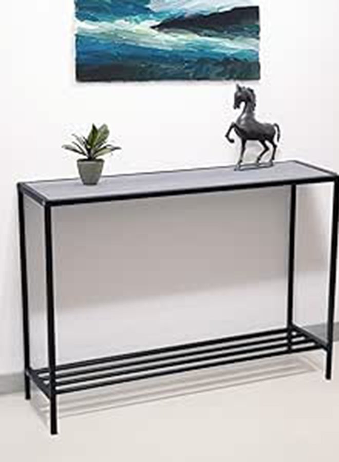 RIGID Console Table with Storage Slim Modern Side Table for Sofa, Entryway, Hallway, Living Room, Bedroom Sturdy Wooden Coffee End Table for Home Decor (Black, 76H x 106W x 30D CM) - Assembled - Image 1