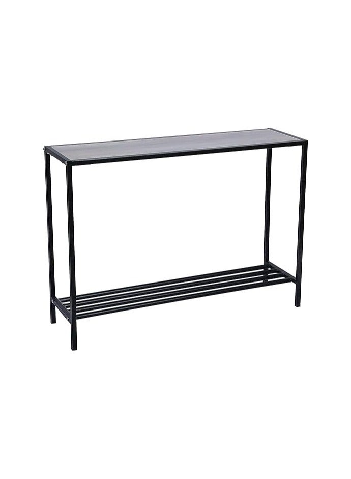 RIGID Console Table with Storage Slim Modern Side Table for Sofa, Entryway, Hallway, Living Room, Bedroom Sturdy Wooden Coffee End Table for Home Decor (Black, 76H x 106W x 30D CM) - Assembled - Image 2