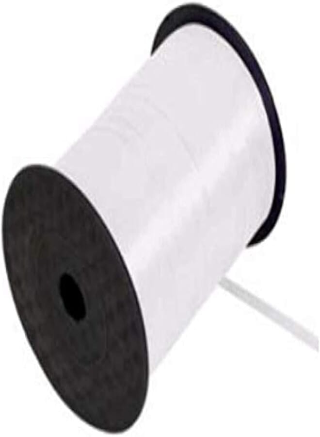 ELEGANZA Creative Party White Curling Ribbon Decoration-1 Pc, Polyester, 9 x 9 x 19 cm