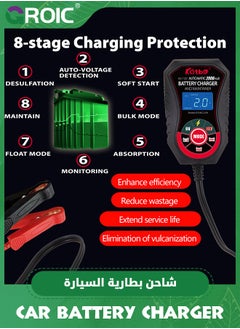 GROIC 2 Amp Battery Charger, Battery Maintainer, Car Smart Automatic  Battery Charger, Trickle Charger for Car Battery, 6V 12V, Motorcycles, Lawn Tractors, Marine AGM, Gel, SLA, Wet  - Image 3
