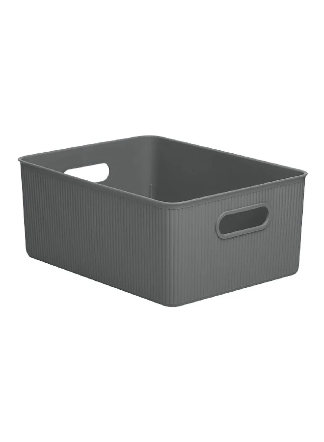 TATAY Multi Purpose Cut Out Handle Storage Basket Anthracite Grey 15 L 7010314