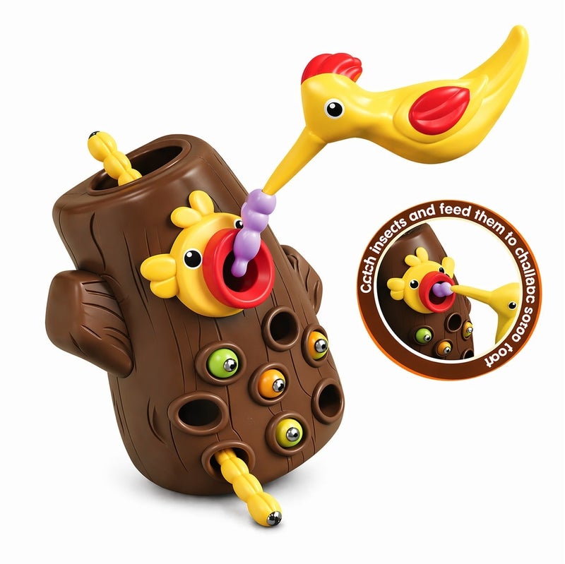 O2. Magnetic Woodpecker – Catch & Feed Learning Game (3+ Years) - Image 2