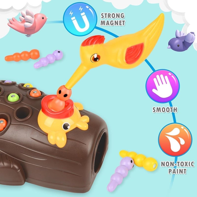 O2. Magnetic Woodpecker – Catch & Feed Learning Game (3+ Years) - Image 4