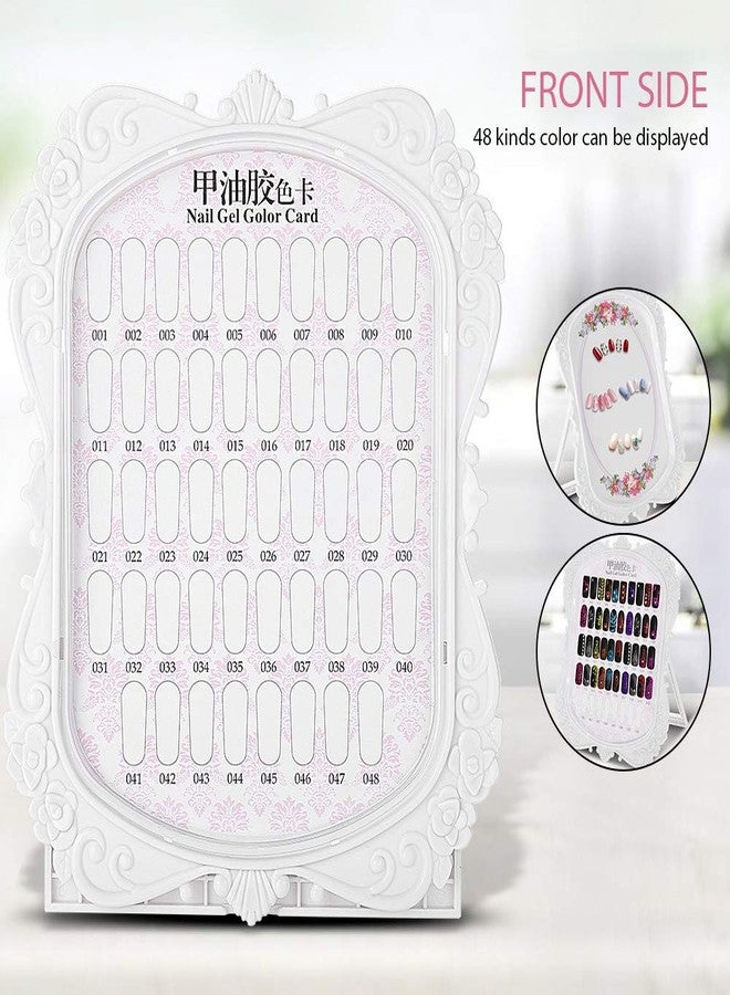 Sonew Nail Art Display Stand - 48 Color Nail Art Tips Chart Holder, Gel Polish Palette Stand, Manicure Tool, Flower Design - Image 3