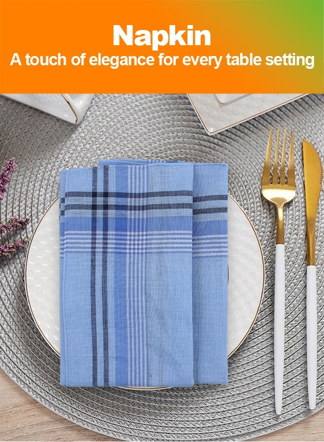 HOME-MART Men's Handkerchiefs, 12 Pack Gents Hankies Large Classic Hankies Bulk Set, Mens Premium Handkerchiefs Polyester Cotton Pocket Square Hanks for Men Women - Image 4