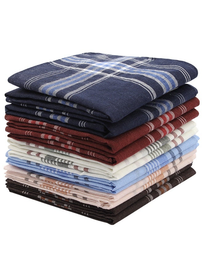 HOME-MART Men's Handkerchiefs, 12 Pack Gents Hankies Large Classic Hankies Bulk Set, Mens Premium Handkerchiefs Polyester Cotton Pocket Square Hanks for Men Women - Image 1
