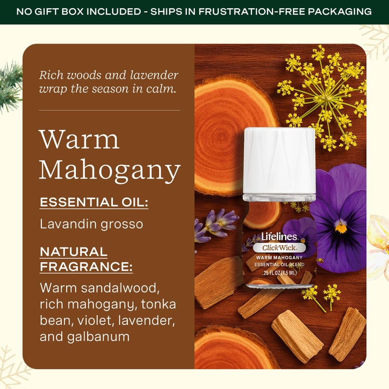 Lifelines ClickWick Essential Oil Blends for Lifelines Diffusers, 3-Pack Warm Mahogany Set â€“ Essential Oil Blend Refill for Candle, Plant & Shower Aromatherapy Diffuser â€“ Fragrance for Diffusers - Image 3