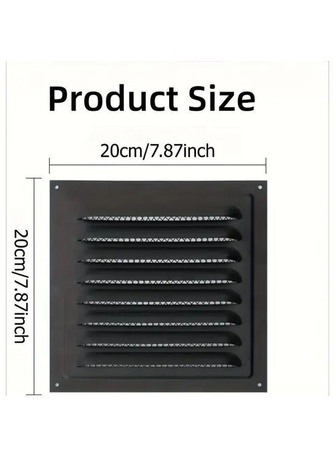 2pcs 7 87 Inch Square Ventilation Grilles With Insect Proof Mesh Metal Louver Design - Image 3