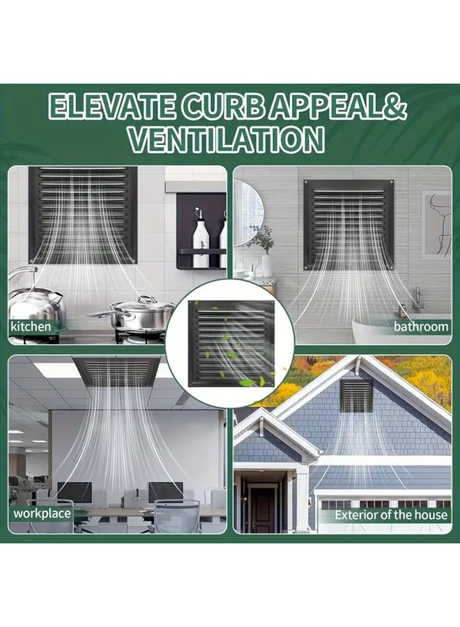 2pcs 7 87 Inch Square Ventilation Grilles With Insect Proof Mesh Metal Louver Design - Image 5