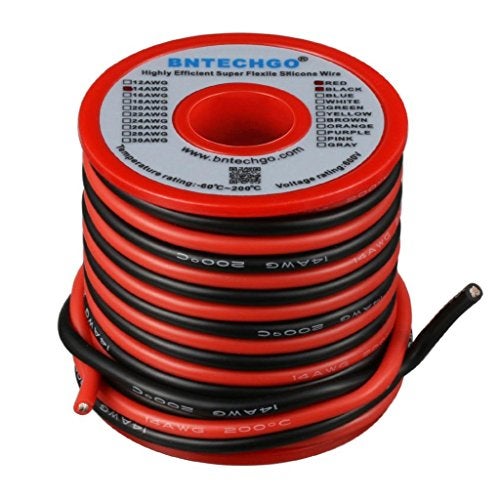 BNTECHGO 14 Gauge Silicone Wire Spool 20ft Red and 20ft Black Flexible 14 AWG Stranded Tinned Copper Wire - Image 2