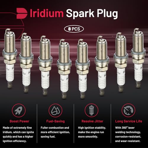 BDFHYK Iridium Spark Plugs 6240 Compatible with INFINITI 2002-2010 Q45 M45 FX45 QX56,Compatible with Nissan 2004-2006 TITAN Armada Pathfinder Armada 4.5L 5.6L V8 Replacement for PLFR5A-11 Set of 8 - Image 5