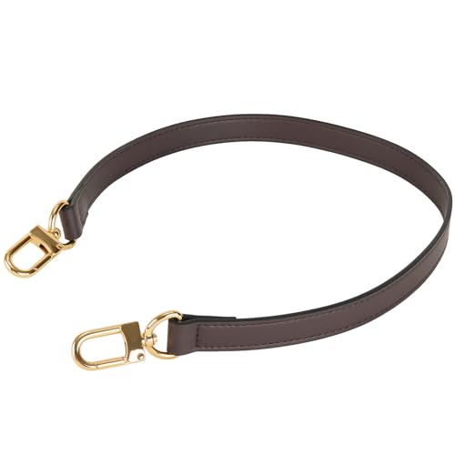 RICLVS Vachetta Leather Replacement Bags Wide Strap Shoulder Short Brown Straps for Speedy Graceful pochette Diane or Handbag (Coffee) - Image 1