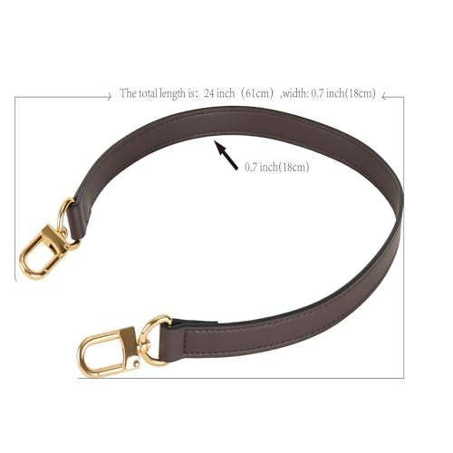 RICLVS Vachetta Leather Replacement Bags Wide Strap Shoulder Short Brown Straps for Speedy Graceful pochette Diane or Handbag (Coffee) - Image 5