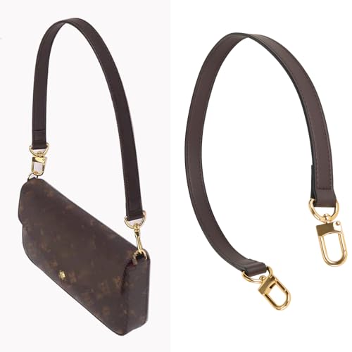 RICLVS Vachetta Leather Replacement Bags Wide Strap Shoulder Short Brown Straps for Speedy Graceful pochette Diane or Handbag (Coffee) - Image 2