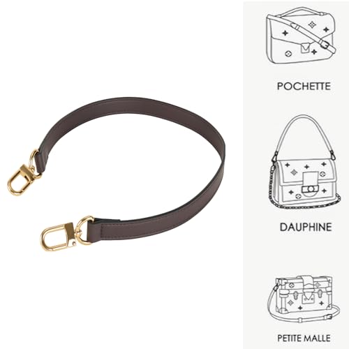 RICLVS Vachetta Leather Replacement Bags Wide Strap Shoulder Short Brown Straps for Speedy Graceful pochette Diane or Handbag (Coffee) - Image 4