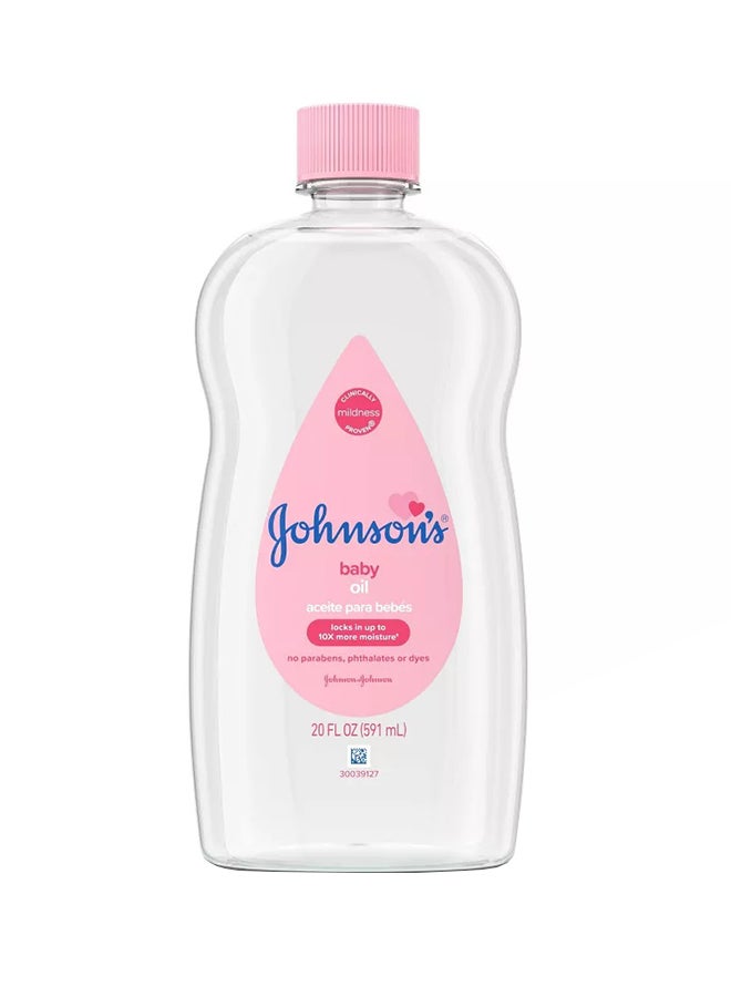 Johnson's Baby Body Pure Mineral Oil, Gentle And Soothing Massage Oil For Dry Skin - Original Scent - 20oz - Image 1